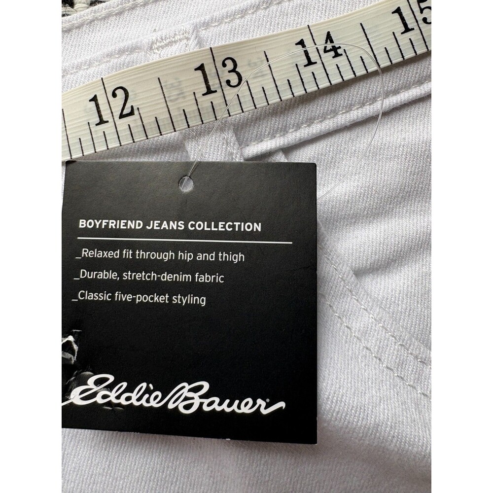 Eddie Bauer NWT White Boyfriend Midrise Size 14 Casual Jean Shorts - Picture 5 of 10
